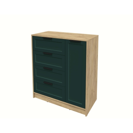 Тумба Тренд КТ-Т90 (Дуб золотой ЛДСП/ Изумруд ЛМДФ) Ш900 В1020 Г451